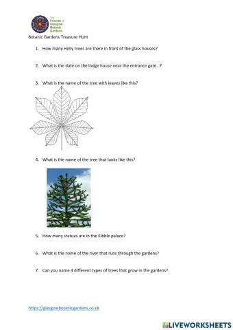 Glasgow Botanic Gardens quiz