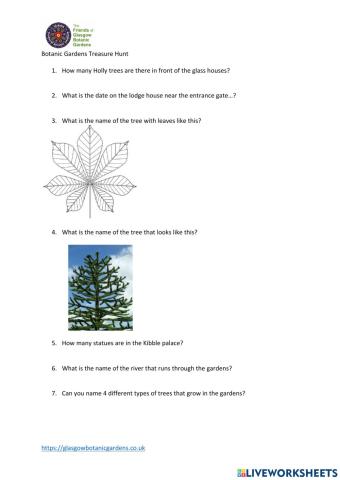 Glasgow Botanic Gardens quiz