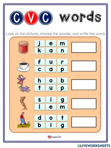CVC words Writing