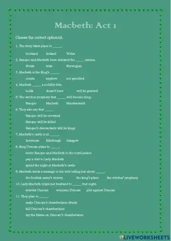 Macbeth: Act 1