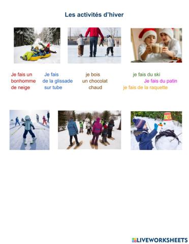 Les activités d'hiver