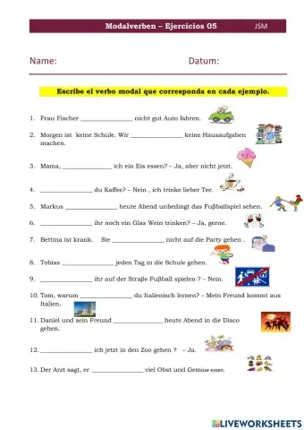 Modalverben - ejercicios 05