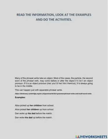 Separable phrasal verbs