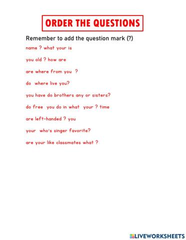 LEVEL 5 - Question order