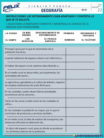 Examen de geografía 6to