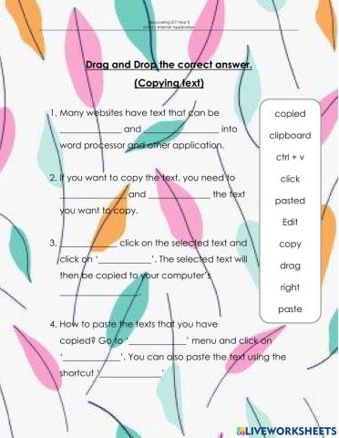 Copying from a website