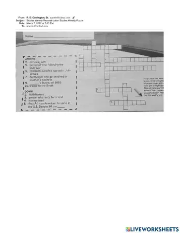 Week 20 Reconstruction Studies Weekly Puzzle