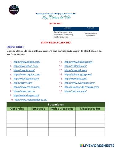Tipos de Buscadores