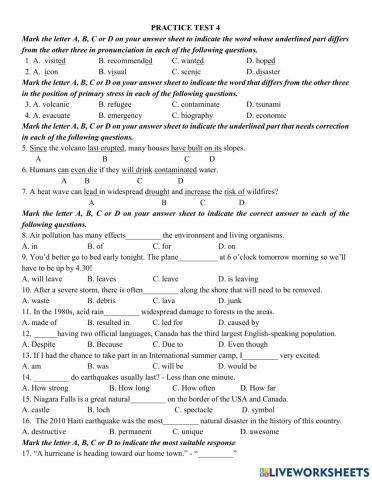 Grade 8- Mid term 2- Test 4