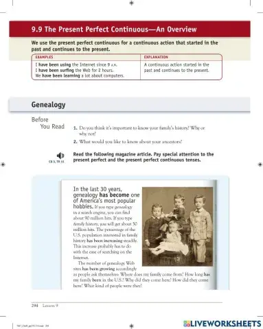 Present perfect continuous