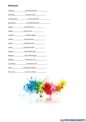 Romanze-Lied Präteritum