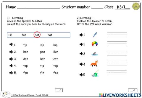 K3 MEP T2 End of term test - Updated March 8
