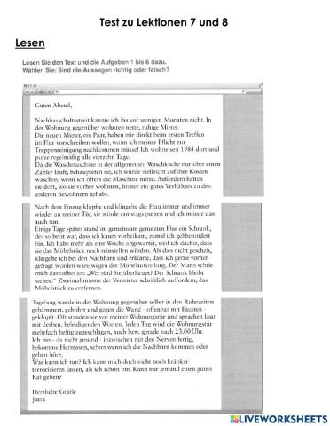 Lektionen 7 und 8