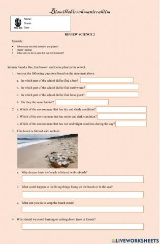 Living things and their environment