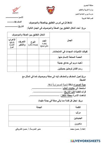 الصفة والموصوف