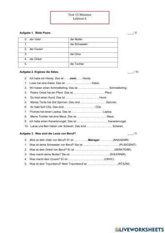 Test 15 Min-Lektion 6
