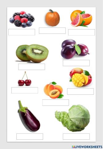 Vaisiai, daržovės, uogos