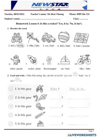 HW Is this a rocket? G1