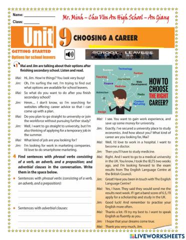 English 12 - Unit 9 - Getting Started and Language