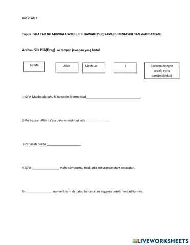 Sifat Mukhalafatuhu lil hawadits