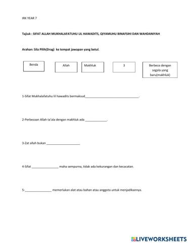 Sifat Mukhalafatuhu lil hawadits