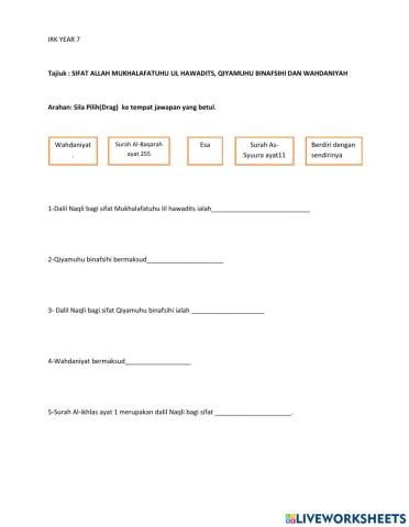 Sifat Mukhalafatuhu lil Hawadits