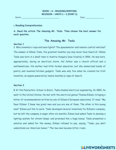 Bk 4 rw mid term test