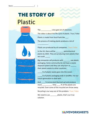 The Plastic Story Gapfill
