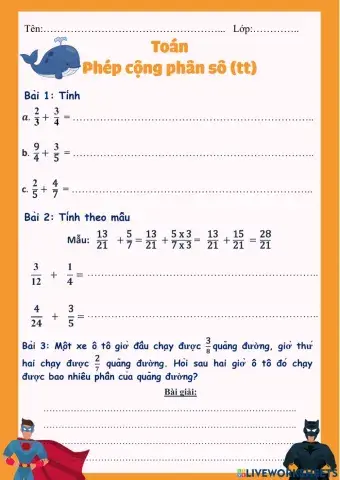 Phép cộng phân số (tt)