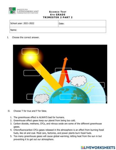 Science test term 2 part 2