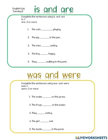 Verbs is are was were