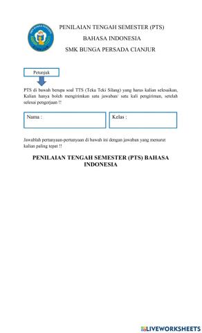 Penilaian tengah semester (pts) bahasa indonesia