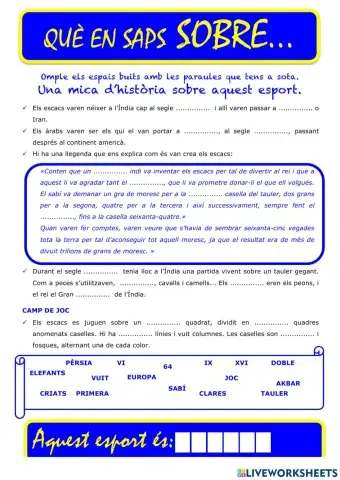 Que saps sobre... Escacs