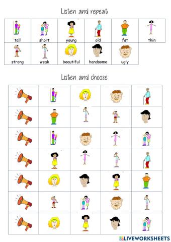 listen and choose body description