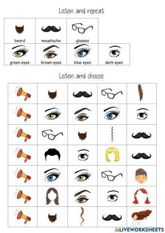 listen and choose eyes description