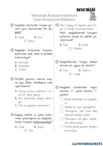Teknolojik Araçların Kullanımı-TEST