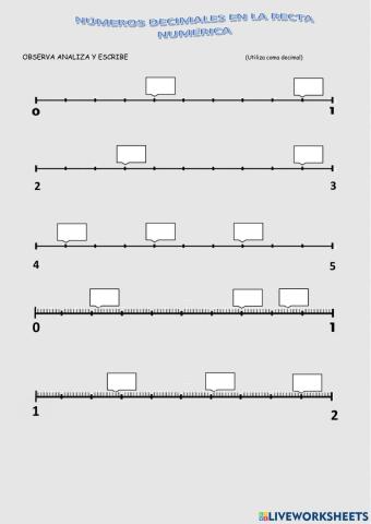 Relación de orden en la semirrecta numérica