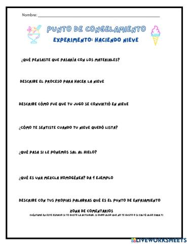 Experimento haciendo nieve