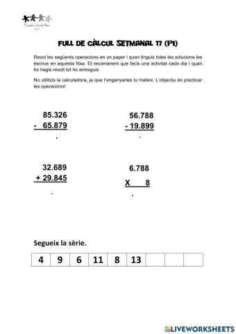 Full de càlcul 17 (PI)