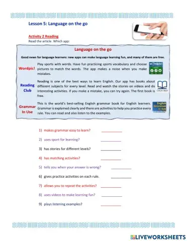 Access 8 - T2 - U7 - L5- Act 2 Reading