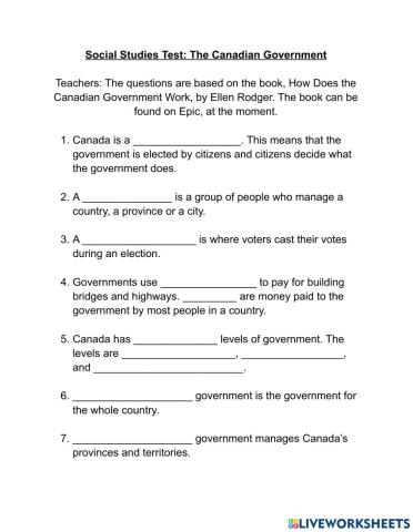 Government of Canada Test