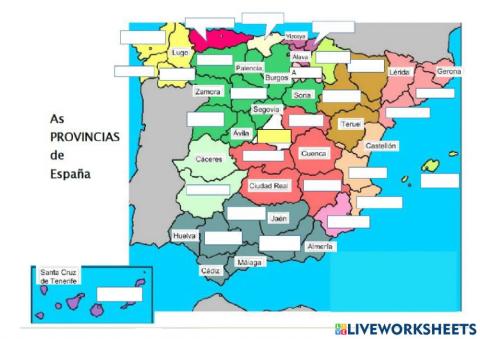Provincias e comunidades de España