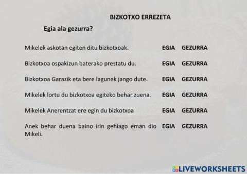 Bizkotxo errezeta