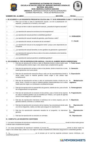 Reproducción y tipos