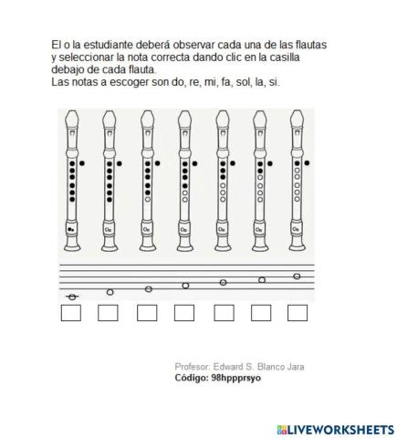 Notas de la flauta dulce