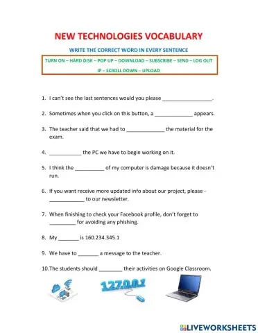 New Technologies Vocabulary