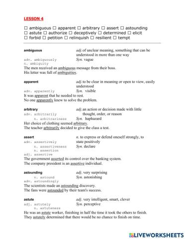 Vocabulary for TOEFL (4)