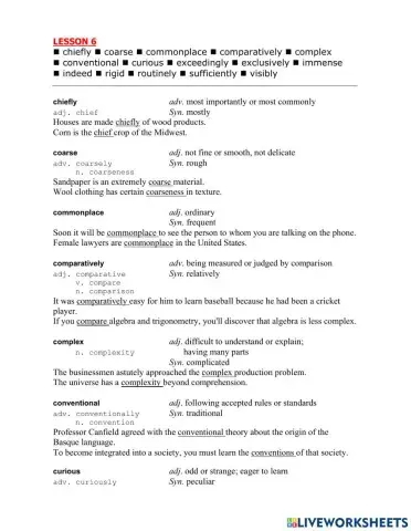 Vocabulary for TOEFL (6)