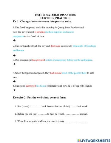 Unit 9: Natural disasters