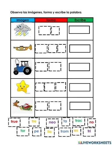 Forma palabras trabadas